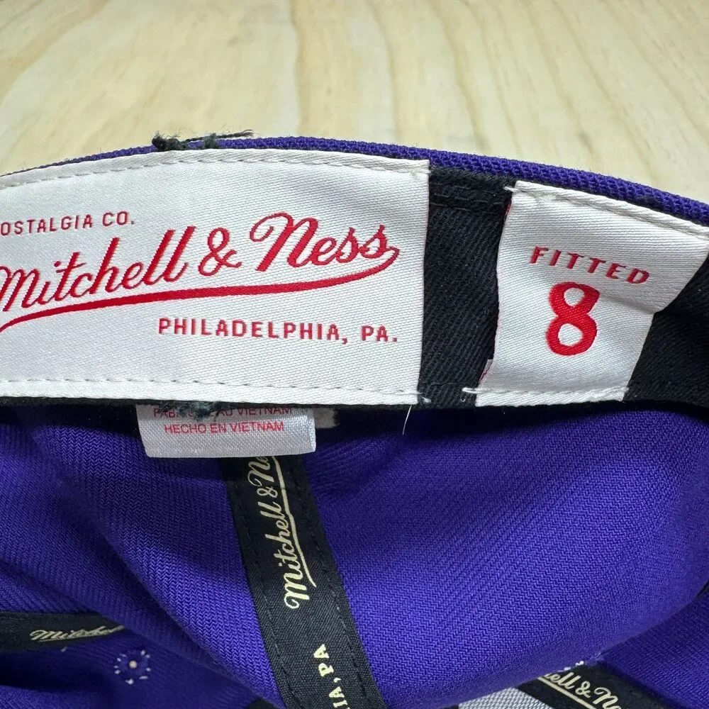 NEW Los Angeles Lakers Mitchell Ness HWC Basic Liberty Fitted Hat Cap Sz 8
